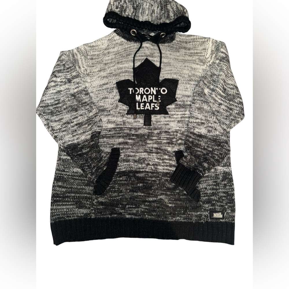 NHL Black and Gray Toronto Maple Leafs Sweater